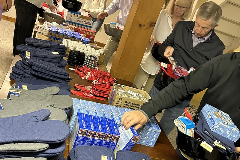 Creating gift baskets for families with sick children