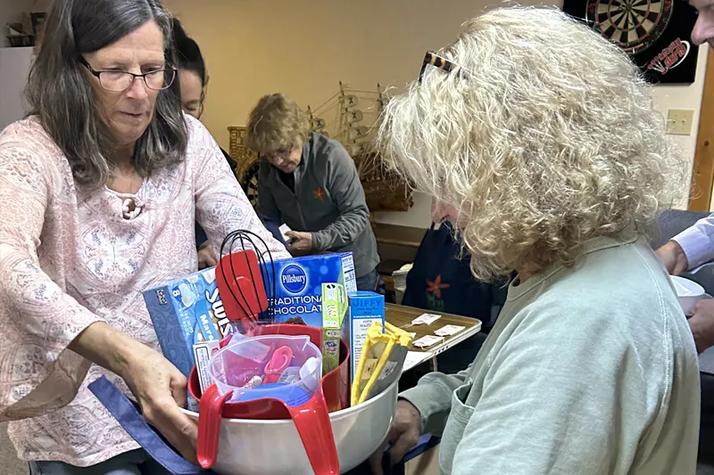 Creating gift baskets for families with sick children