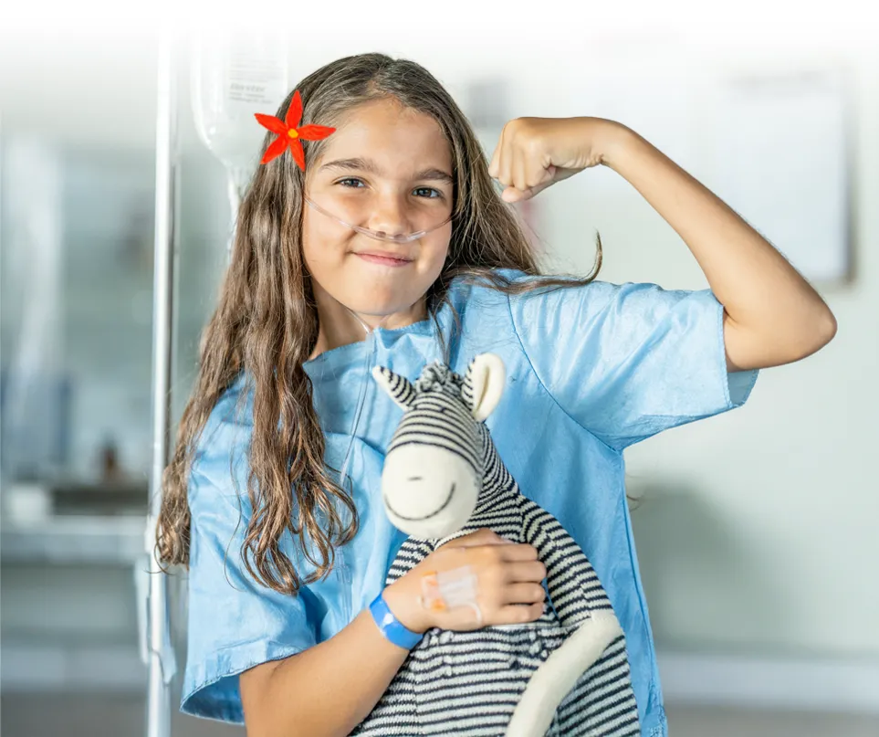 Strong girl in hopsital